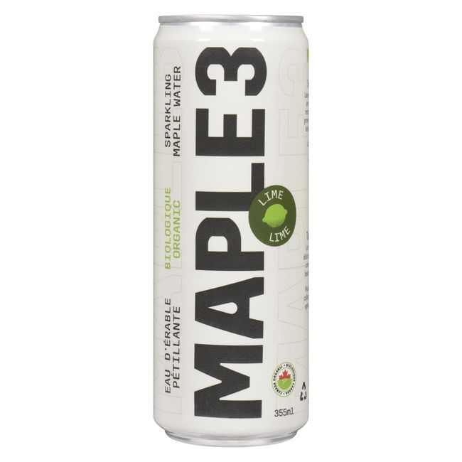 Maple 3 Organic Lime Sparkling Maple Water, 355 Ml -- 12 Per Case