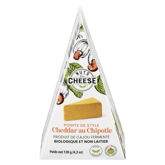 Nuts For Cheese Chipotle Cheddar Style Wedge Cheese, 120 G -- 6 Per Case