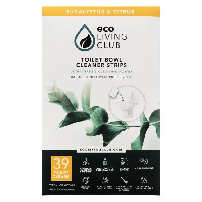 Eco Living Club Scented Toilet Bowl Cleaner Strips, 39 Count -- 12 Per Case