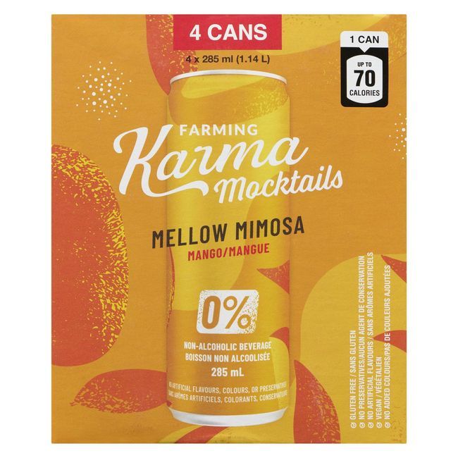 Farming Karma Mango Mellow Mimosa Mocktails, 285 Ml -- 24 Per Case