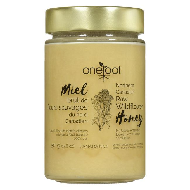 Oneroot Northern Canadian Raw Wildflower Honey, 500 G -- 12 Per Case