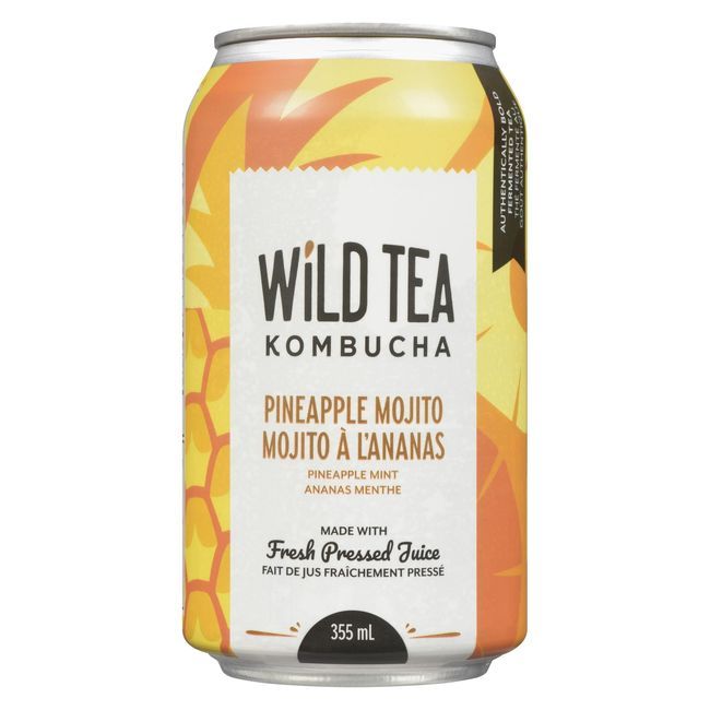 Wild Tea Kombucha Pineapple Mojito Kombucha, 355 Ml -- 12 Per Case