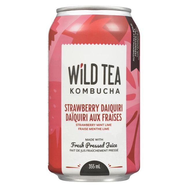 Wild Tea Kombucha Strawberry Daiquiri Kombucha, 355 Ml -- 12 Per Case