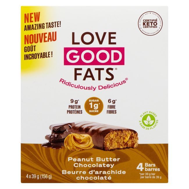 Love Good Fats Barre De Chocolat Au Beurre D'arachide De 39 G, 4 Unités -- 48 Par Boîte