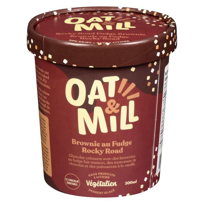 Oat And Mill Rocky Road Fudge Brownie Ice Cream, 500 Ml -- 8 Per Case