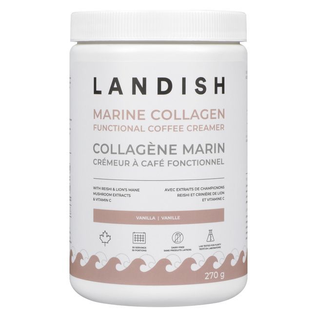 Landish Vanilla Marine Collagen Coffee Creamer, 270 G -- 6 Per Case