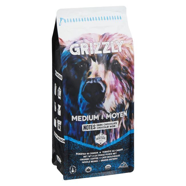 Canadian Heritage Organics Café Grizzly À Torréfaction Moyenne, 908 G -- 5 Par Boîte