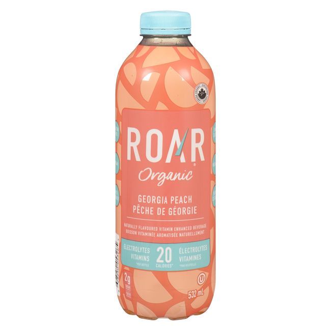 Roar Organic Boisson Hydratante À La Pêche De Géorgie, 532 Ml -- 12 Par Boîte