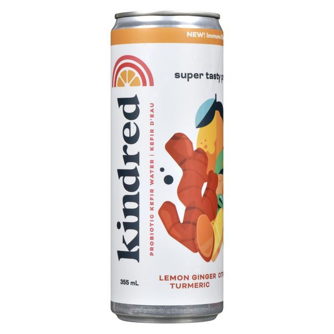 Kindred Culture Lemon Turmeric Ginger Water Kefir, 355 Ml -- 12 Per Case