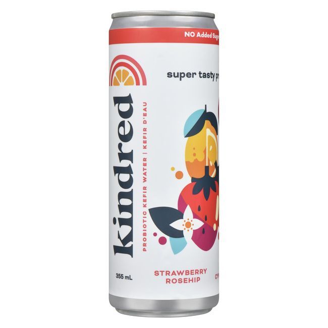 Kindred Culture Strawberry Rosehip Water Kefir, 355 Ml -- 12 Per Case