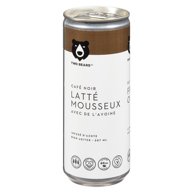 Two Bears Frothed Black Coffee Latte With Oat Milk, 207 Ml -- 6 Per Case