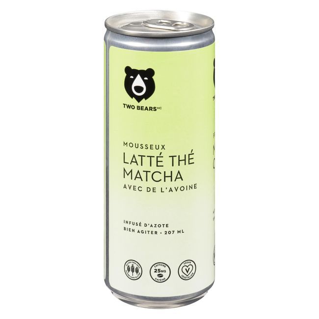 Two Bears Frothed Matcha Ready To Drink Oat Latte, 207 Ml -- 6 Per Case