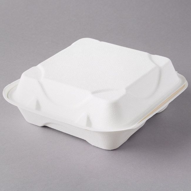 Eco Products Boîte Blanche À 3 Compartiments En Canne À Sucre, 8 Po -- 200 Par Caisse