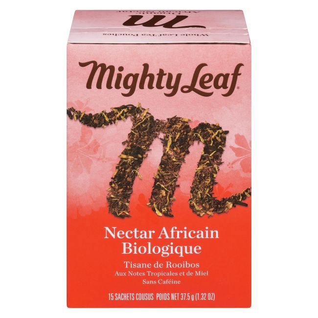 Mighty Leaf Organic African Nectar Rooibos Herbal Tea, 15 Tea Bags -- 6 Per Case