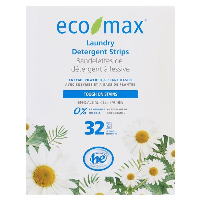 Eco-max Fragrance Free Laundry Strips, 32 Count -- 12 Per Case