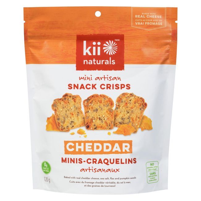 Kii Naturals Cheddar Artisan Snack Crisps, 120 G -- 12 Per Case