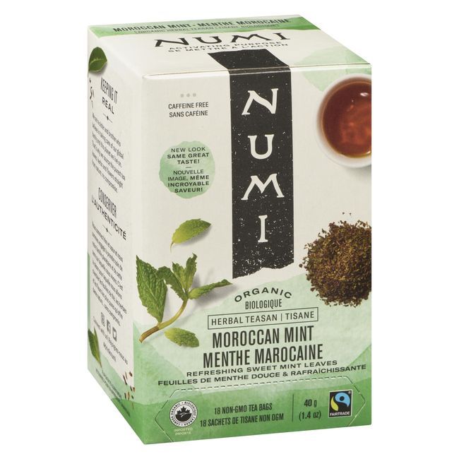 Numi Thé À La Menthe Marocain Biologique, 18 Sachets De Thé -- 6 Par Boîte