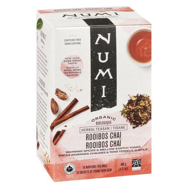 Numi Tisane Rooibos Chai Biologique, 18 Sachets De Thé -- 6 Par Boîte