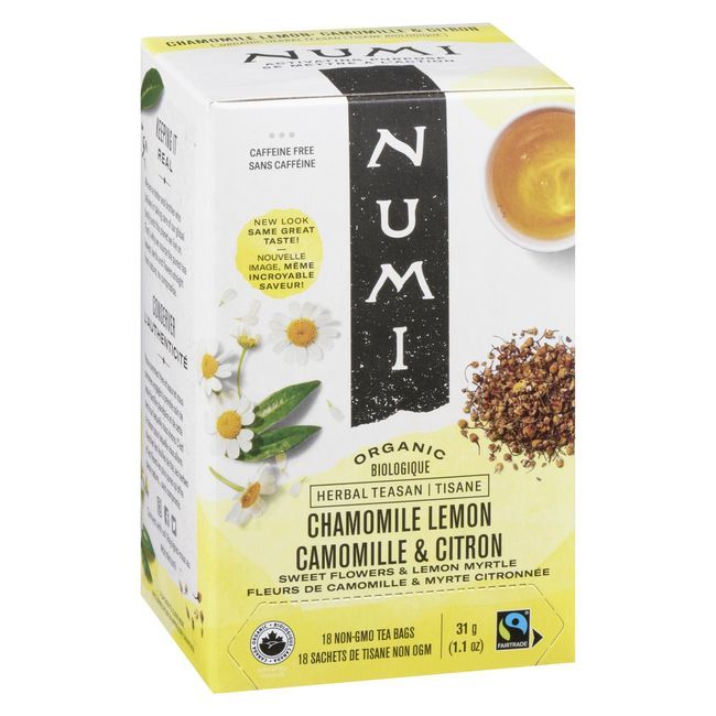 Numi Thé Bio À La Camomille Et Au Citron, 18 Sachets De Thé -- 6 Par Boîte