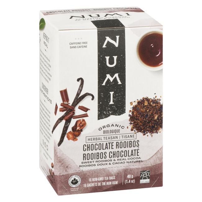 Numi Organic Chocolate Rooibos Tea, 16 Tea Bags -- 6 Per Case