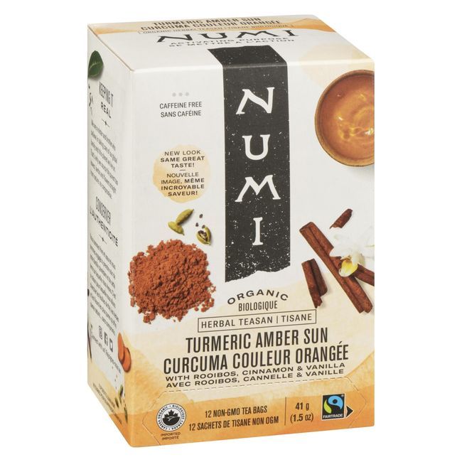 Numi Thé Au Curcuma Biologique Amber Sun, 12 Sachets De Thé -- 6 Par Boîte