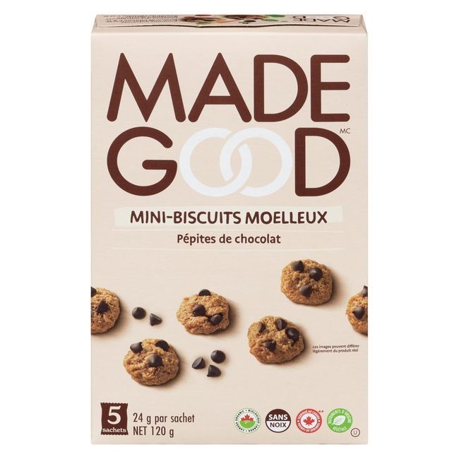 Madegood Chocolate Chip Soft Baked Mini Cookies, 120 G -- 6 Per Case