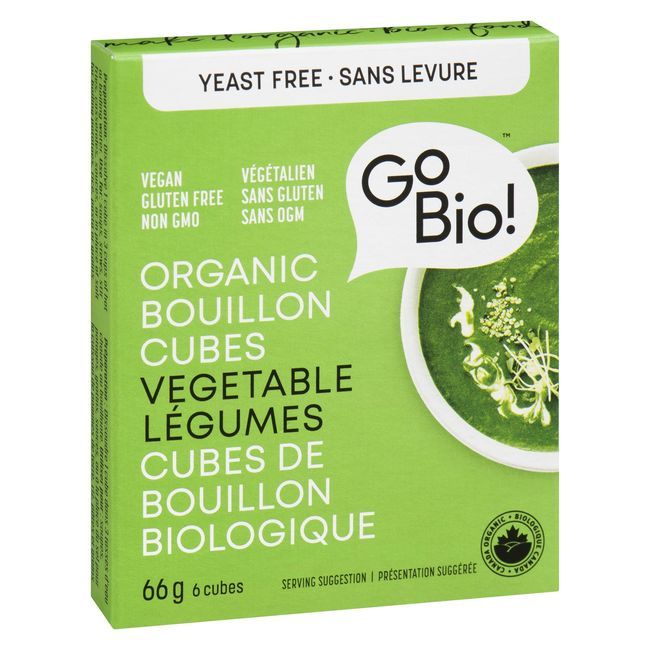 Gobio! Cubes De Bouillon De Légumes Biologiques Sans Levure, 66 G -- 15 Par Boîte