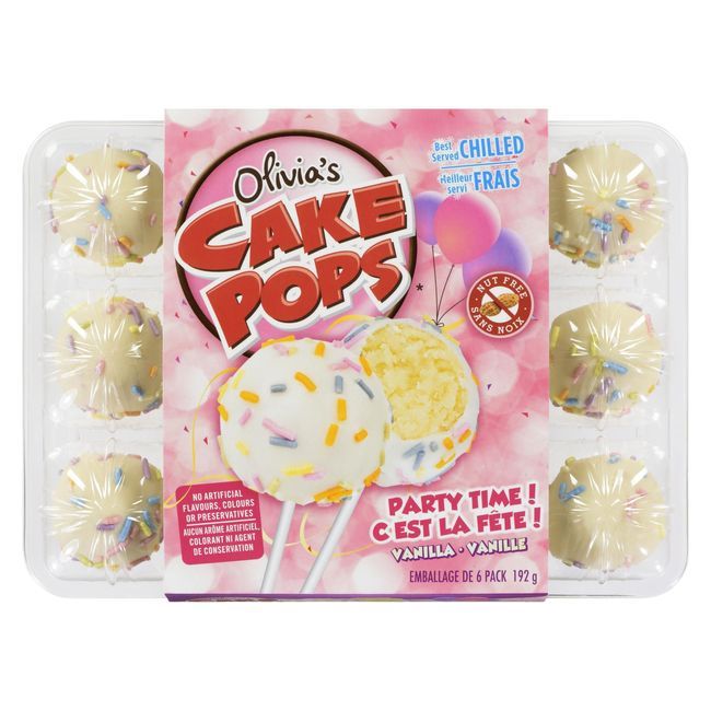 Olivia's Cake Pops Cake Pops Vanille Party Time, 192 G -- 8 Par Boîte