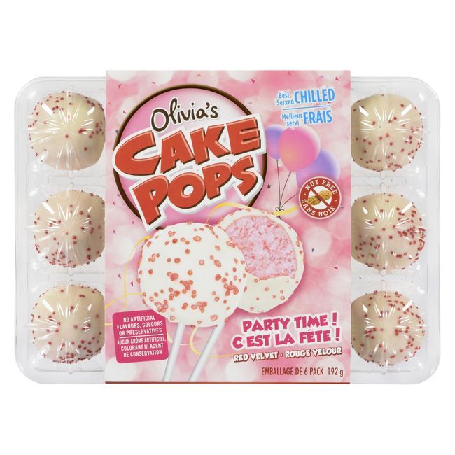 Olivia's Cake Pops Cake Pops Red Velvet Party Time, 192 G -- 8 Par Boîte