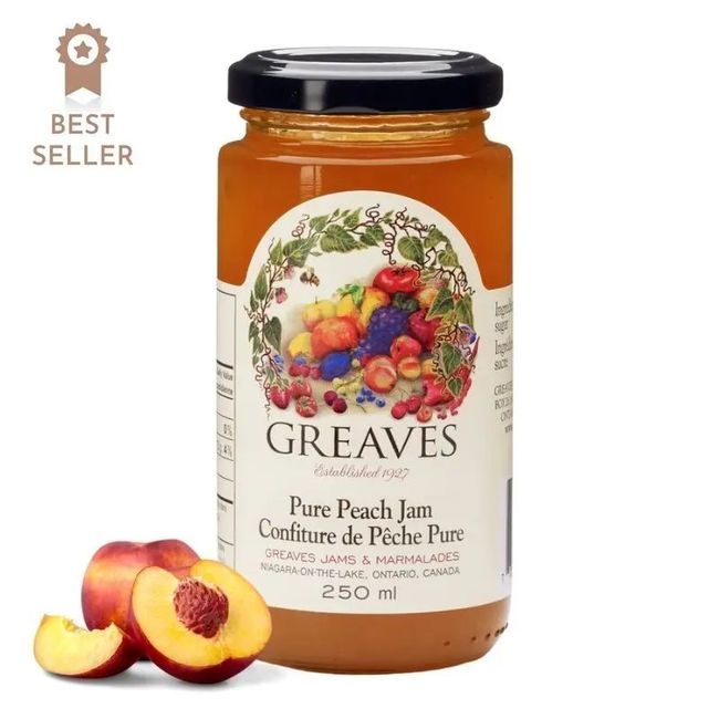 Greaves Confiture De Pêches Pure, 250 Ml -- 12 Par Boîte
