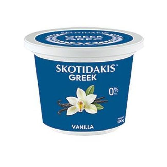 Skotidakis 0 Percent Vanilla Greek Yogurt, 500 G -- 6 Per Case