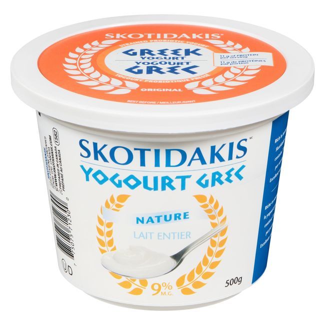 Skotidakis 9 Percent Plain Greek Yogurt, 500 G -- 6 Per Case