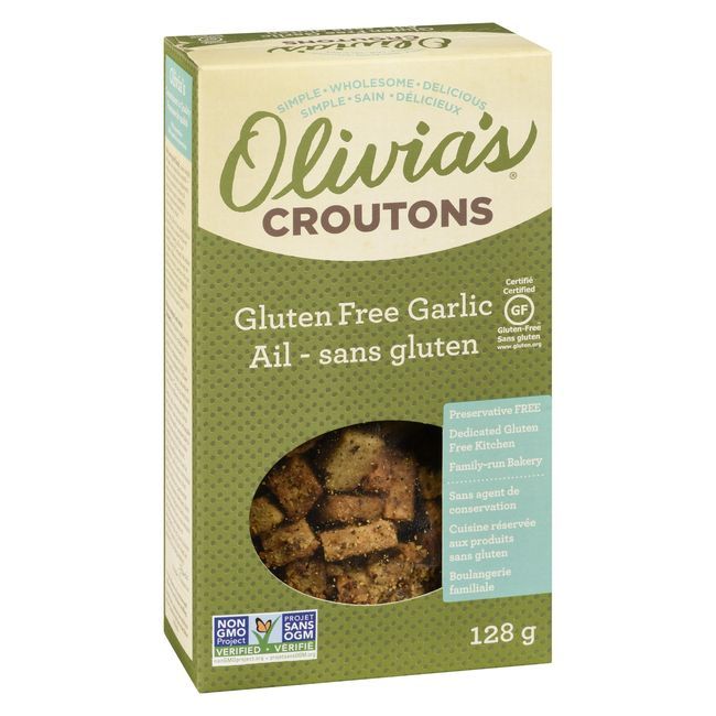 Olivia's Croûtons À L'ail Sans Gluten, 128 G -- 6 Par Boîte