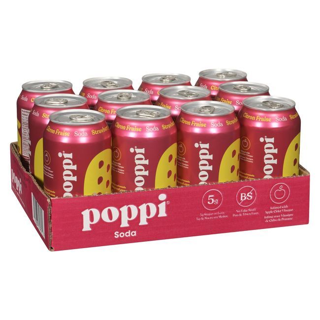 Poppi Strawberry Lemon Soda, 355 Ml -- 12 Per Case