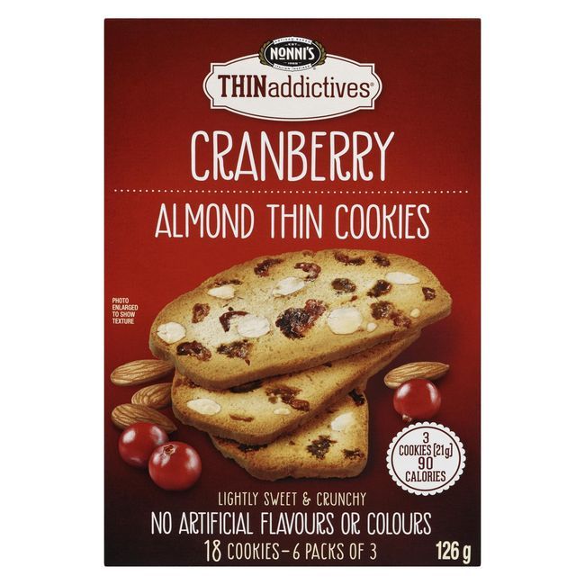 Thinaddictives Cranberry Cookies, 126 G -- 6 Per Case