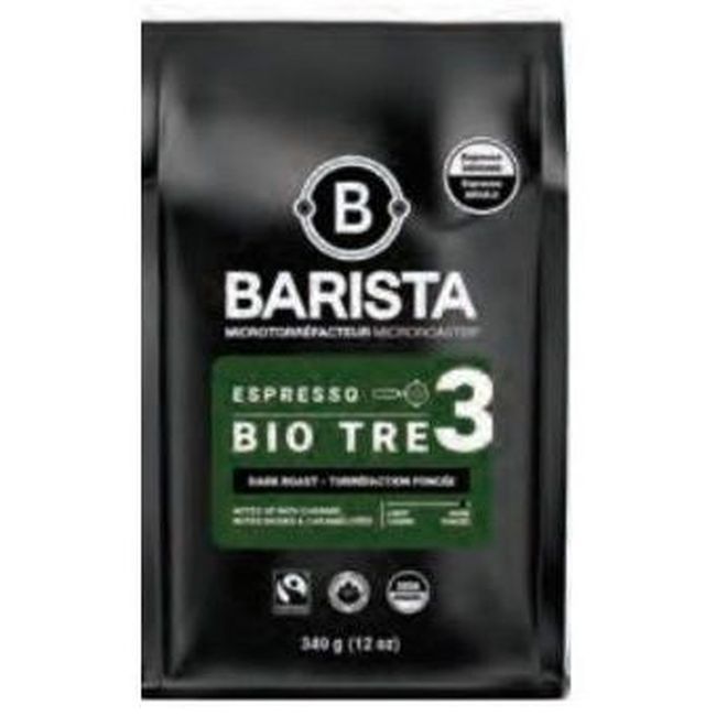 Barista Café En Grains Bio Tre Espresso, 340 G -- 6 Par Boîte
