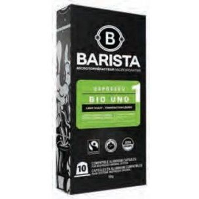 Barista Bio Uno Espresso Capsules, 10 Count -- 6 Per Case