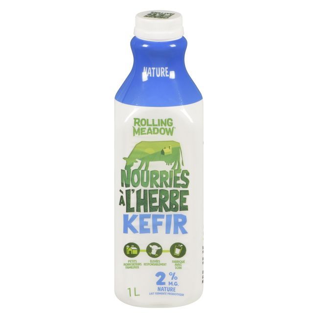 Rolling Meadow Kéfir Nature Nourri À L'herbe, 2 % De Matières Grasses, 1 L -- 6 Par Boîte