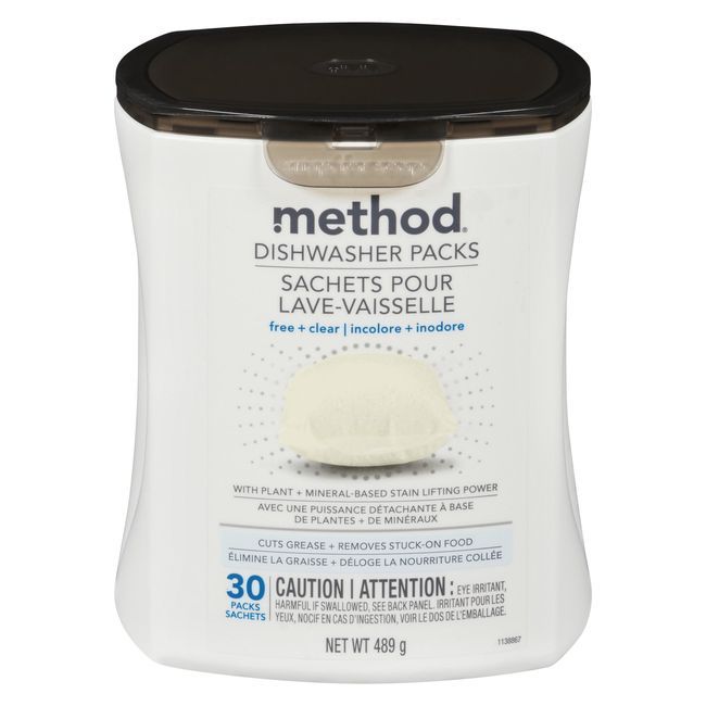 Method Free And Clear Dishwasher Packs, 30 Count -- 4 Per Case
