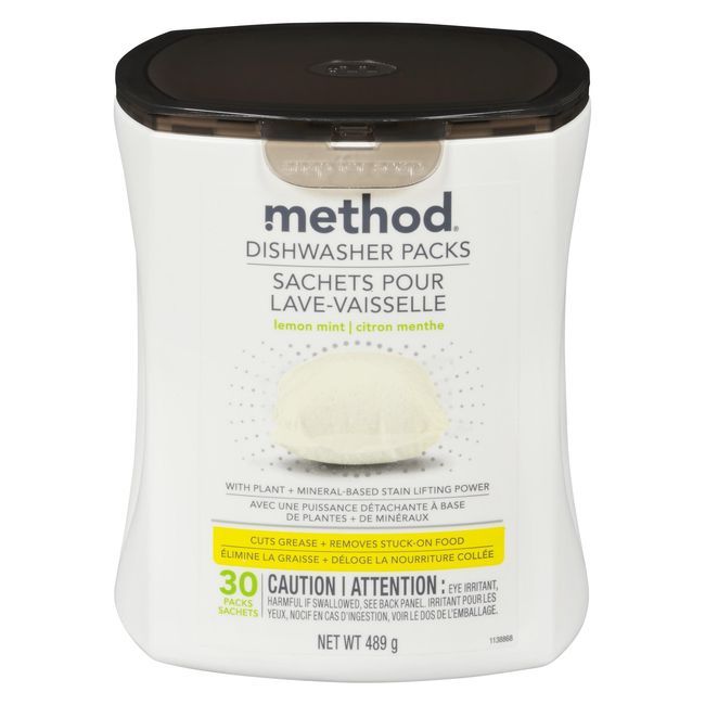 Method Lemon Mint Dishwasher Packs, 30 Count -- 4 Per Case