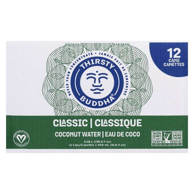 Thirsty Buddha Eau De Coco Naturelle, 490 Ml -- 12 Par Boîte