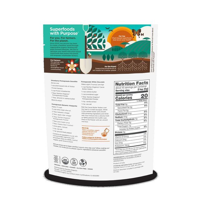 Navitas Organics Poudre De Grenade, 227 G -- 6 Par Boîte