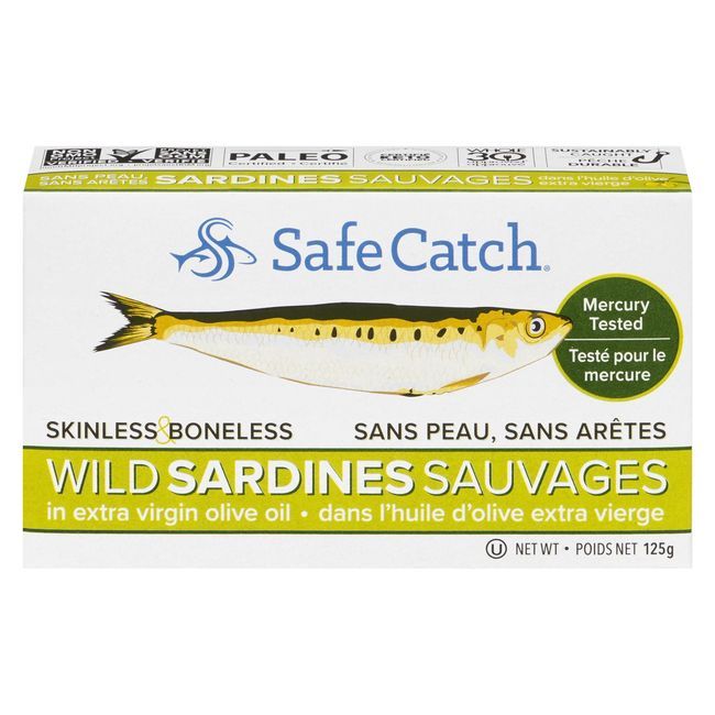 Safe Catch Skinless Boneless Wild Sardines In Extra Virgin Olive Oil, 125 G -- 12 Per Case