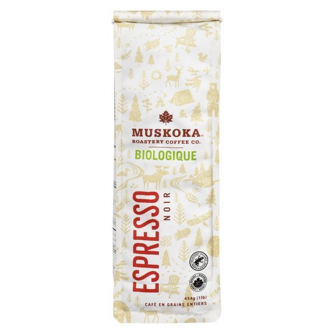 Muskoka Roastery Coffee Café En Grains Entiers Bio Espresso, 454 G -- 6 Par Boîte