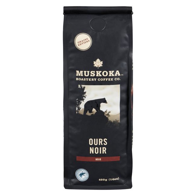 Muskoka Roastery Coffee Café En Grains Black Bear, 400 G -- 6 Par Boîte