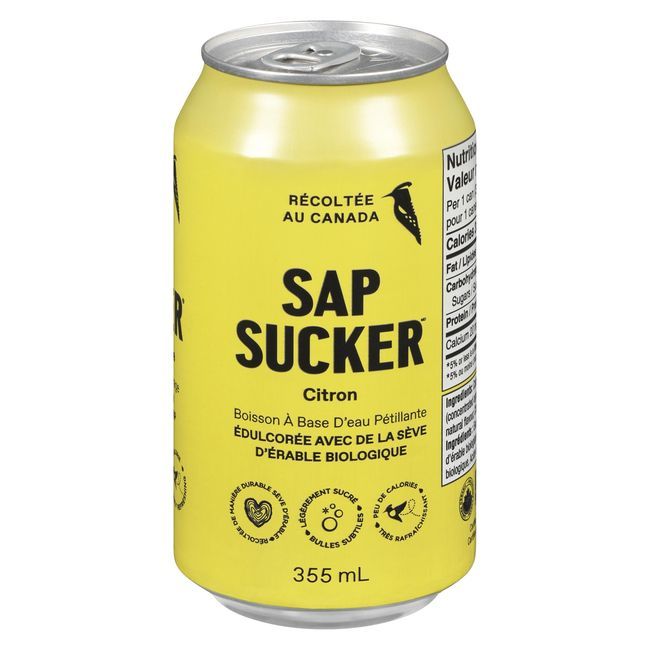 Sapsucker The Lemon One Sparkling Water, 355 Ml -- 12 Per Case