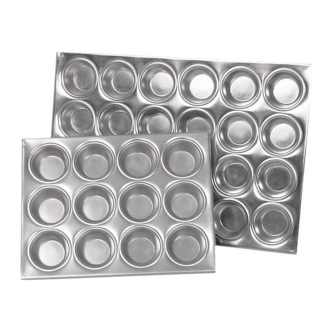 Browne Aluminum 24 Cup Muffin Pan, 20.6 X 14.1 X 1.2 In