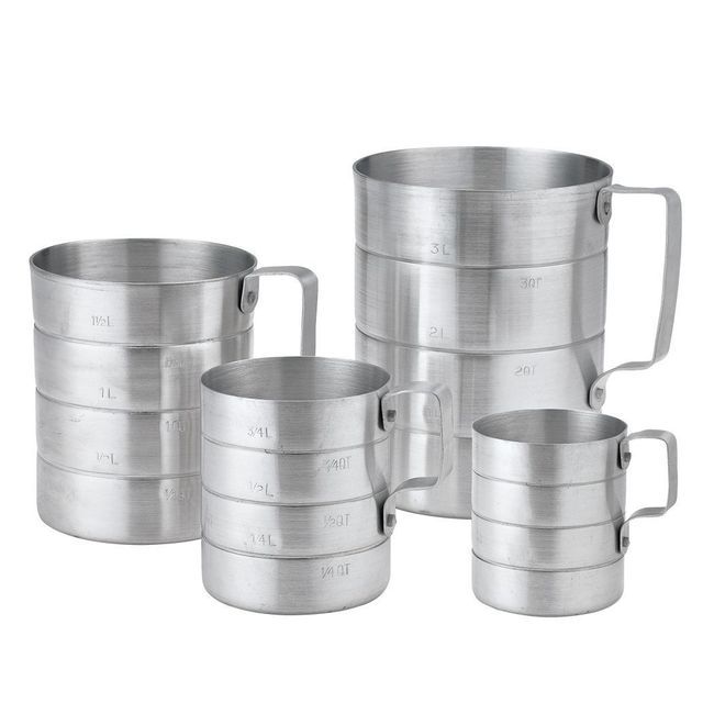 Browne Aluminum Dry Measure, 1 Qt Capacity