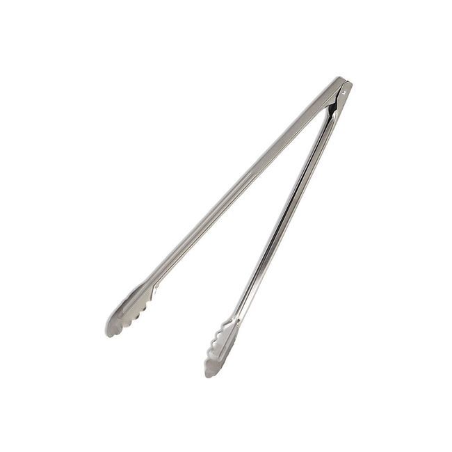 Browne Stainless Steel Mirror Finish Super-heavy Spring Tong, 9.5 In