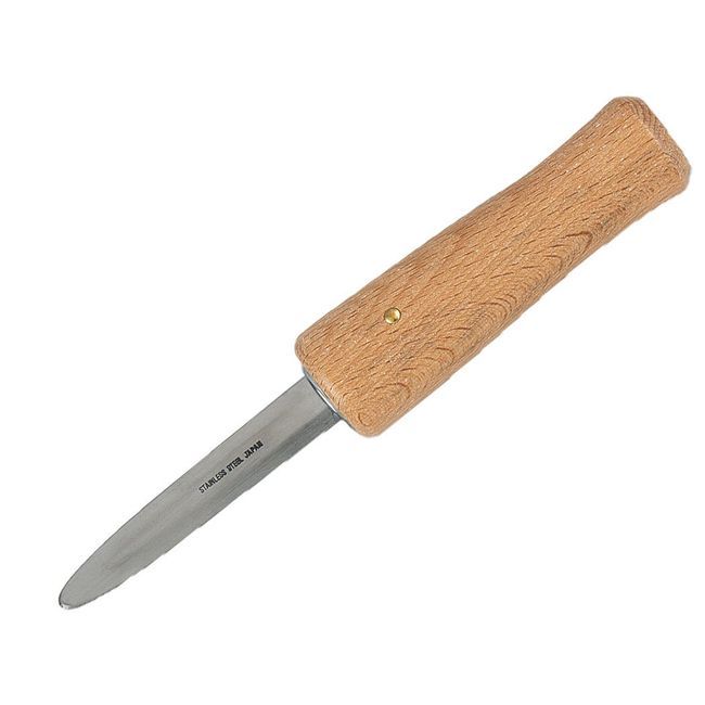 Browne Stainless Steel Oyster Knife With Hardwood Handle, 3 In